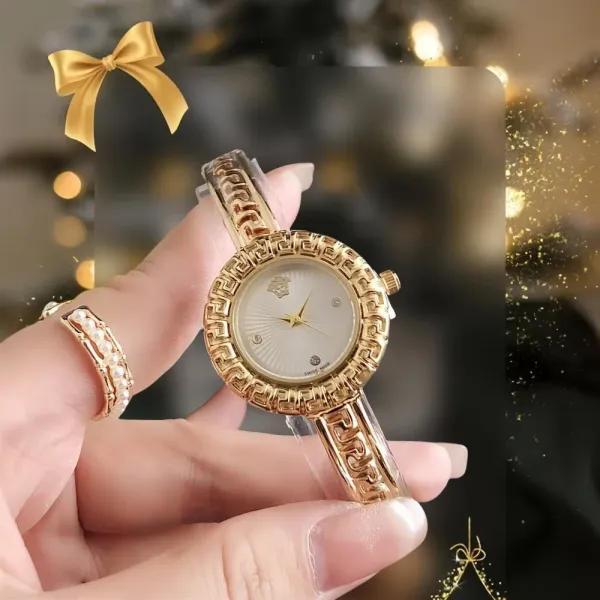 Versace Greca Pattern Gold-Tone Quartz Watch Watches - 1