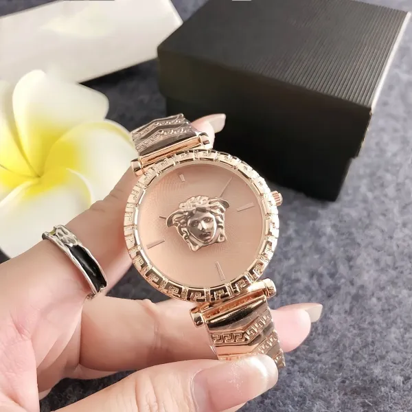 Versace Medusa Green Dial Gold-Tone Watch Watches - 6