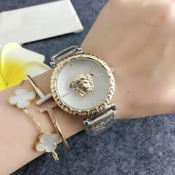 Versace Medusa Green Dial Gold-Tone Watch Watches - 12