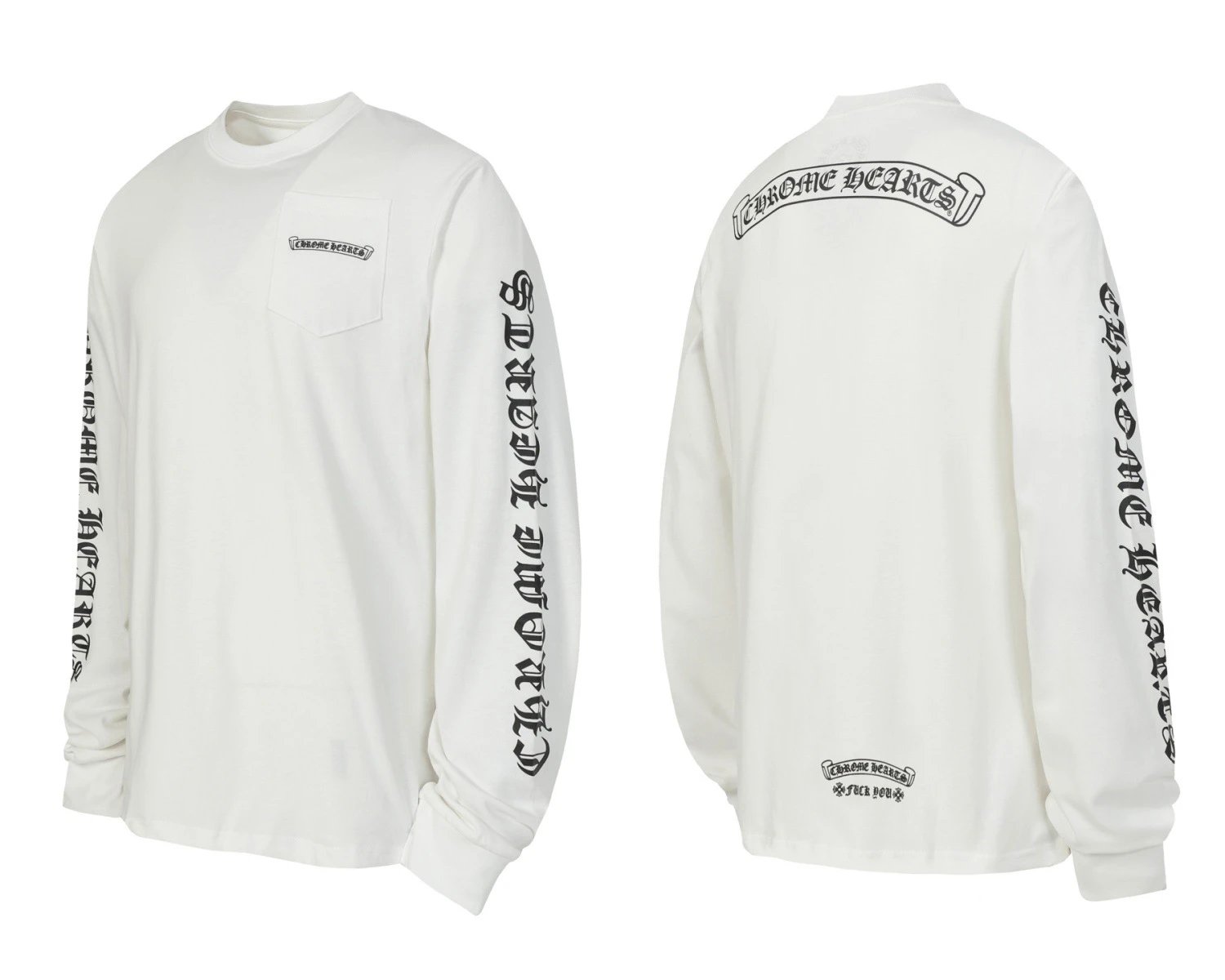 Chrome Hearts Multi-Logo Long Sleeve T-Shirt White - 44