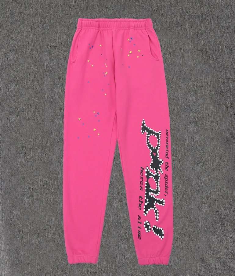 Spider! Star-Printed Pink Sweatpants
