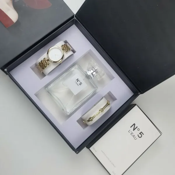 Chanel No.5 L'Eau Perfume Set with Gold-Tone Watch and Bracelet - 1