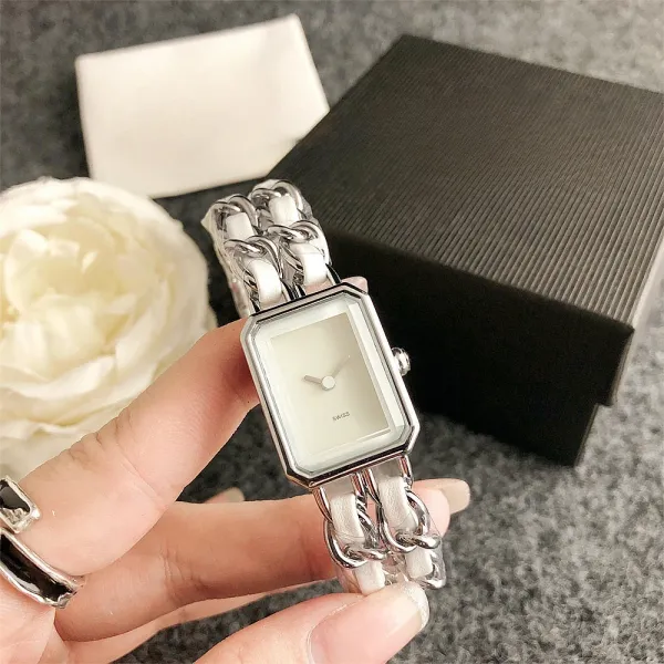 Chanel Premiere White Leather Chain Watch Watches - 1