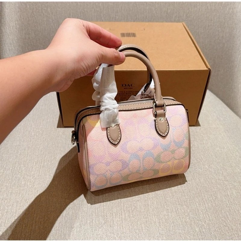 Coach Box Bag Mini Beige Signature Canvas Handbag - 4