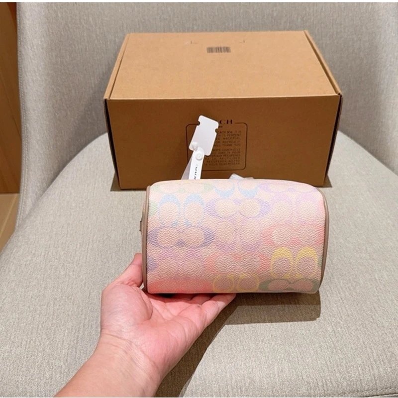 Coach Box Bag Mini Beige Signature Canvas Handbag - 6