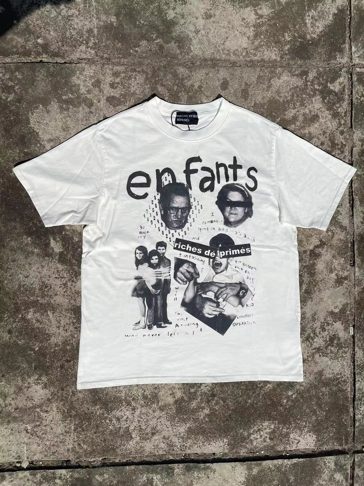 Enfants Riches Déprimés Collage Print White T-Shirt