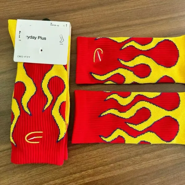 Nike Pliay Plus Flame Print Crew Socks Multicolor - 9