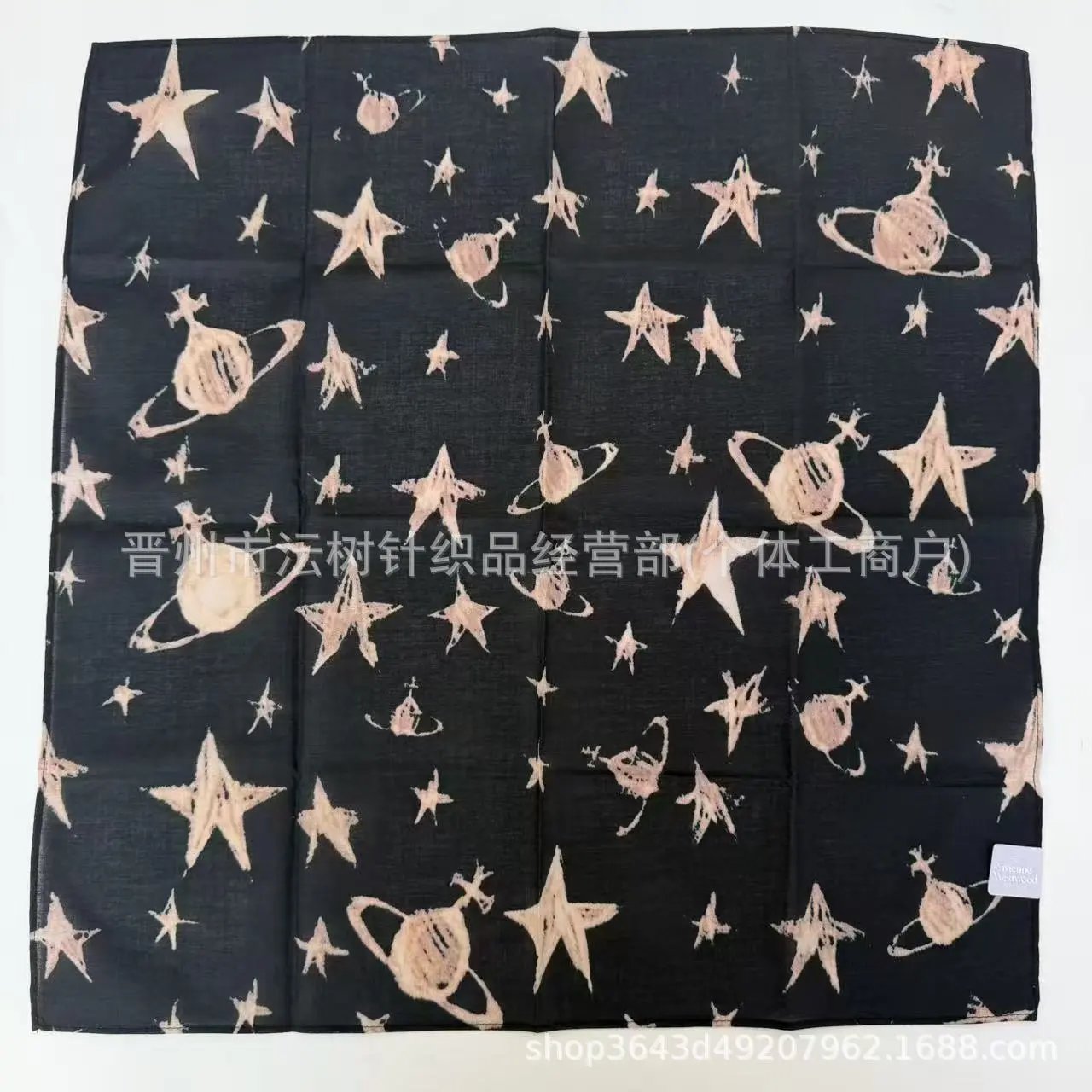Vivienne Westwood Red Label Cosmic Print Silk Scarf Black Scarves