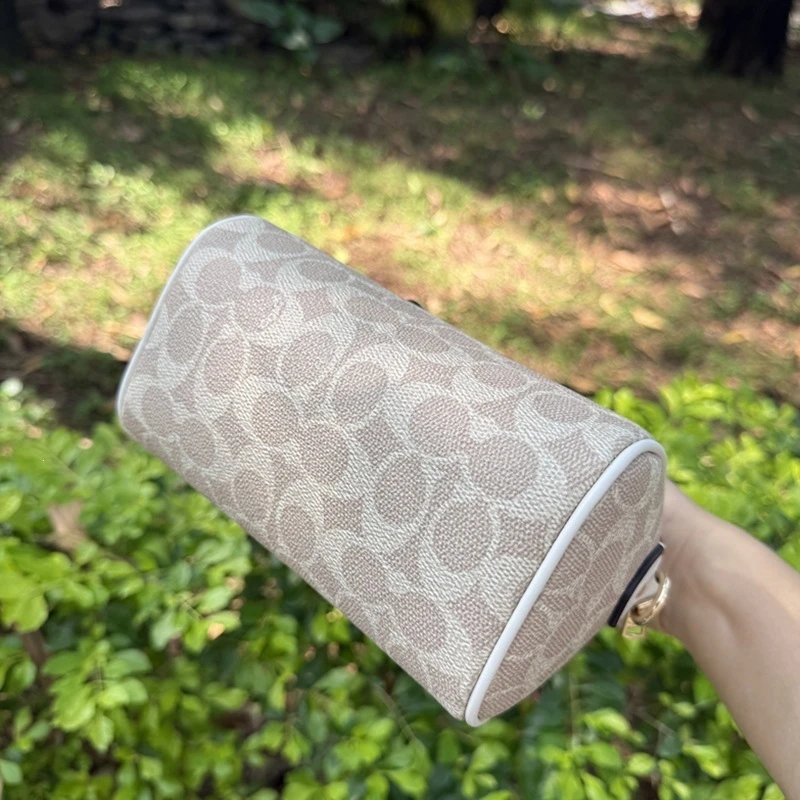 Coach Box Bag Mini Beige Signature Canvas Handbag - 37
