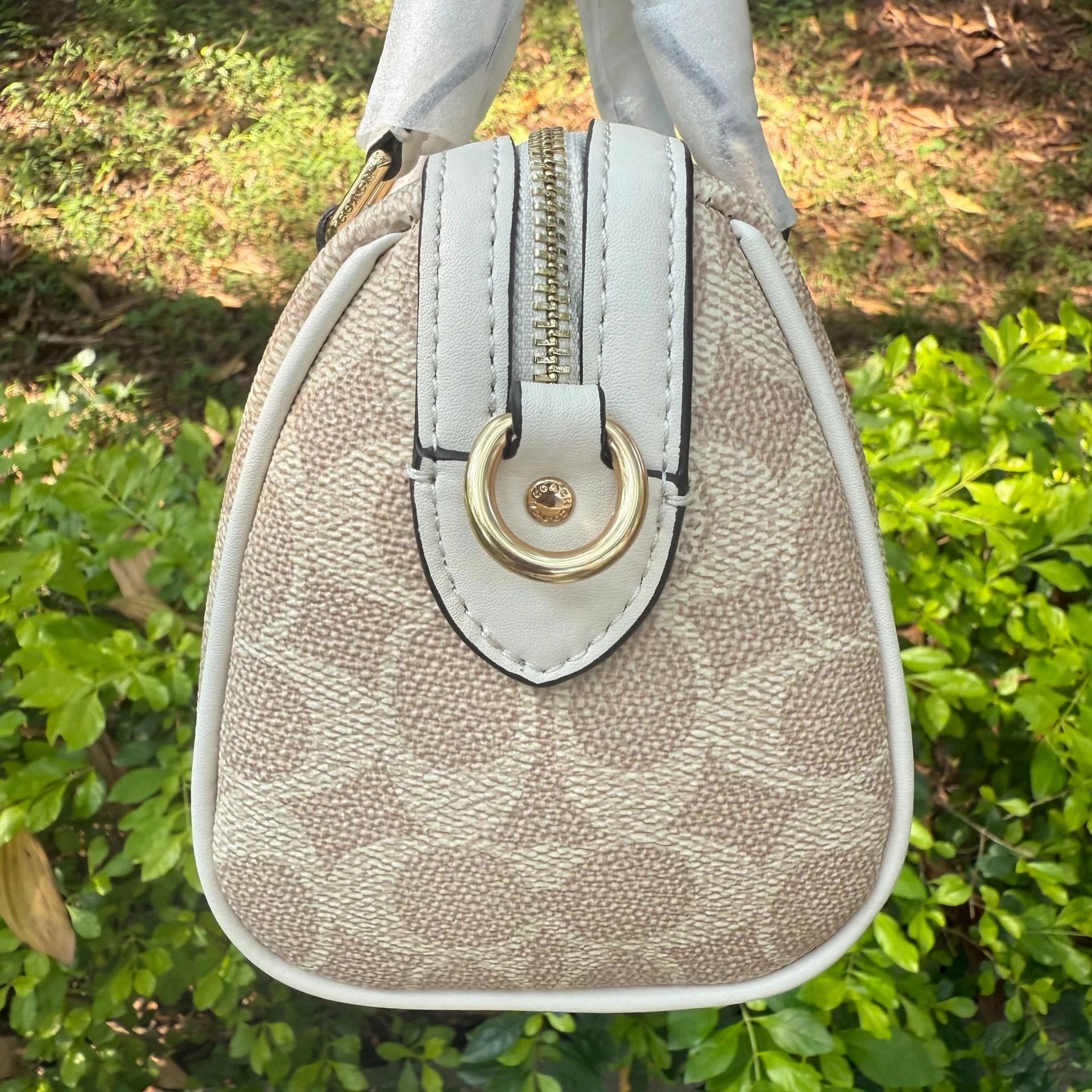 Coach Box Bag Mini Beige Signature Canvas Handbag - 39