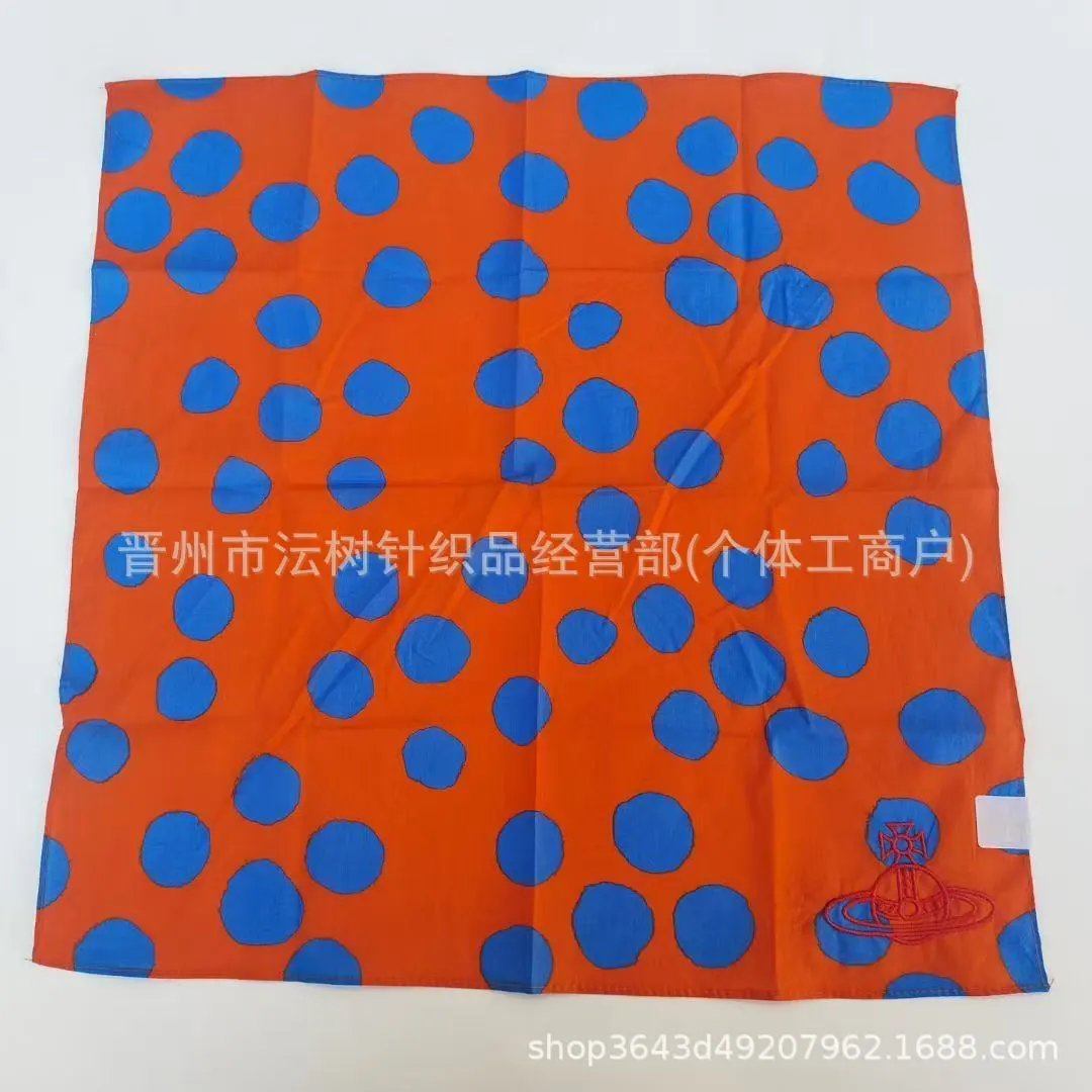 Vivienne Westwood Red Label Polka Dot Silk Scarf Orange Blue Scarves