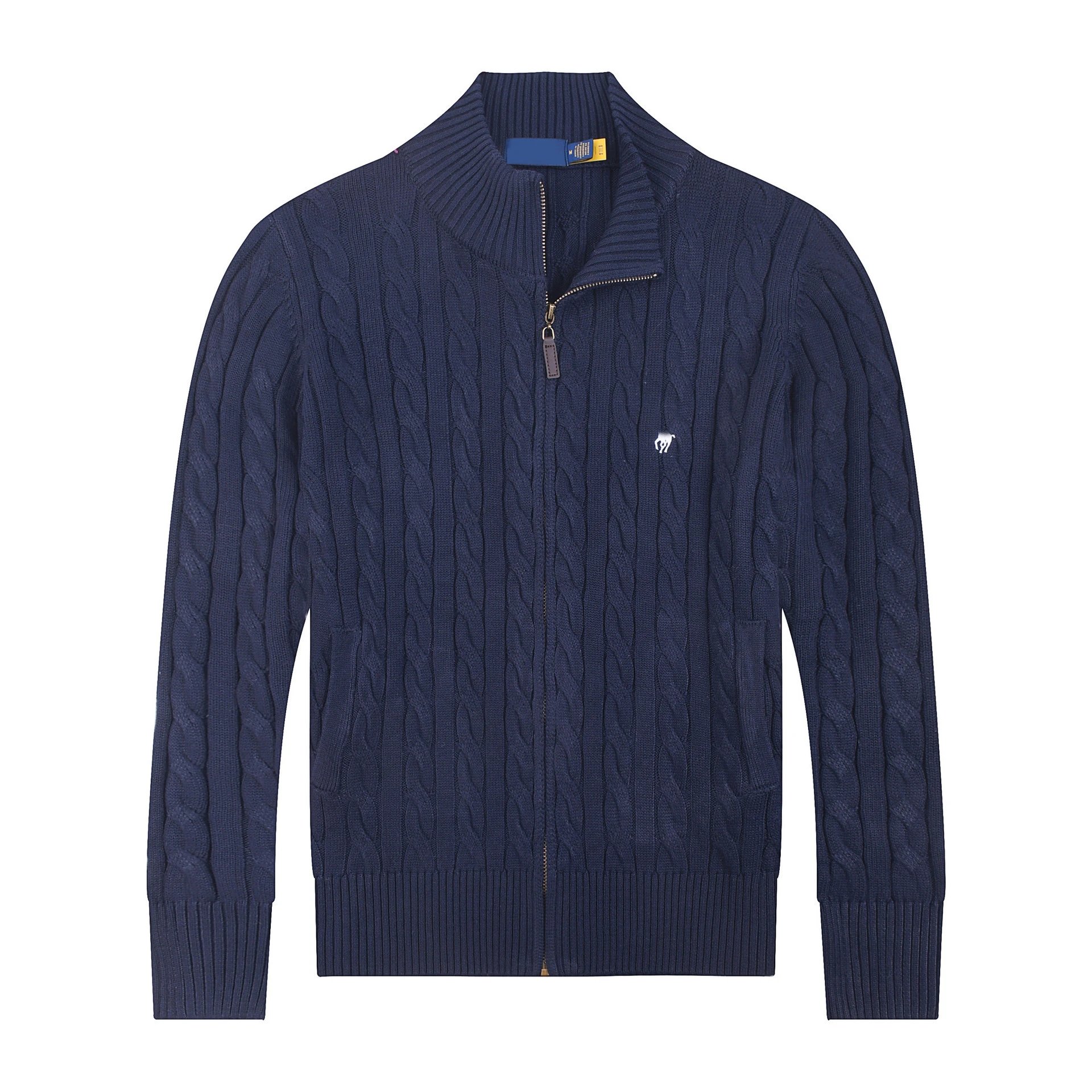Polo Ralph Lauren Cable Knit Zip-Up Sweater Black - 9