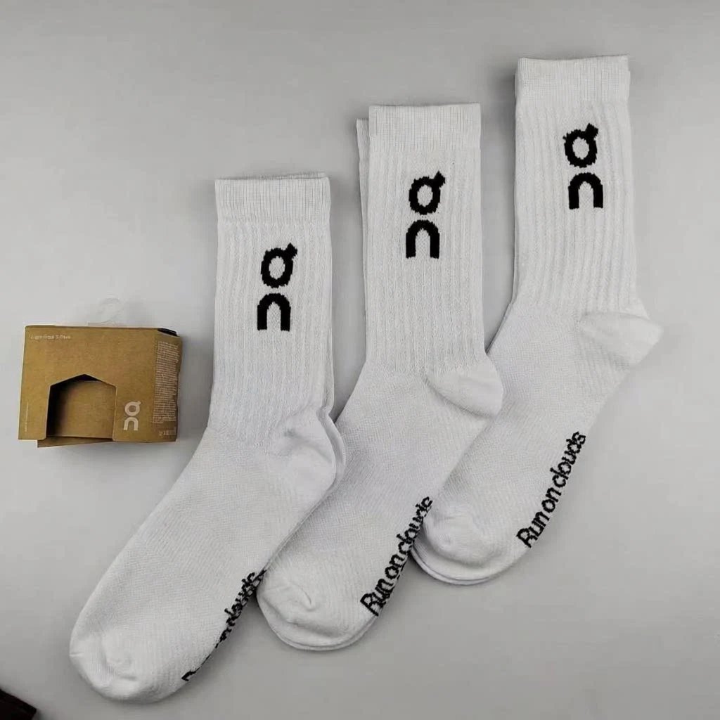 On Running Logo Socks White / Neon Green / Blue Socks - 4