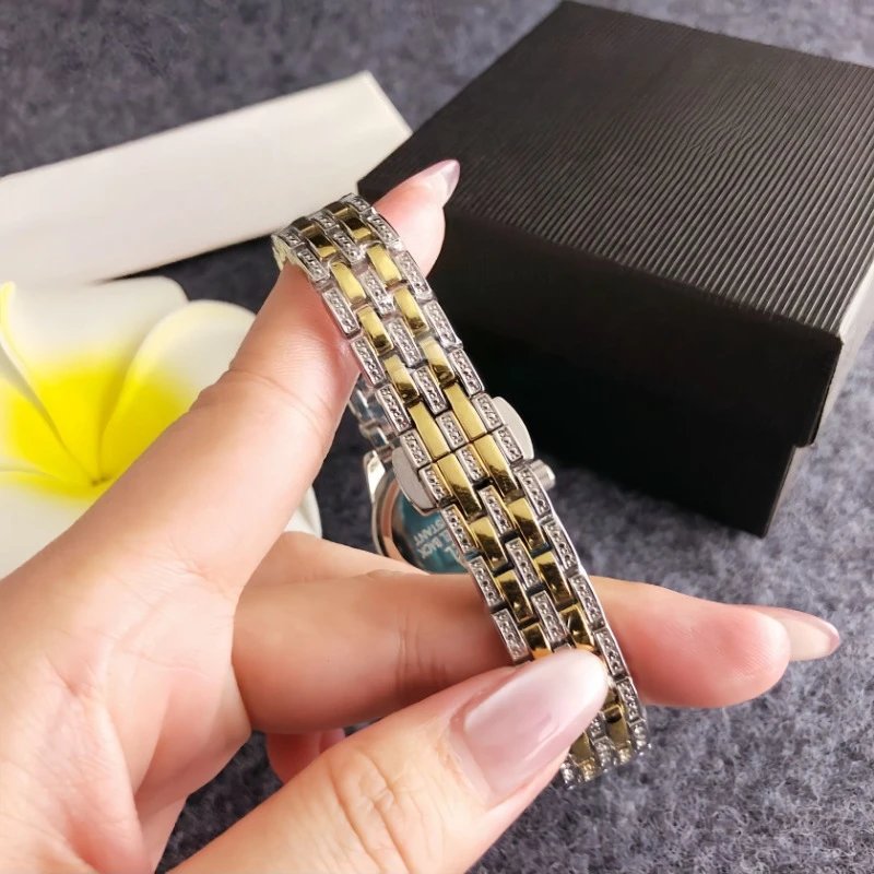 Design Luxury Crystal-Embellished Two-Tone Watch Gold Silver Watches - 14