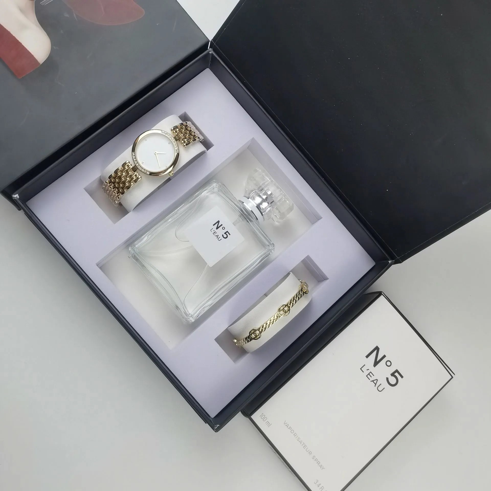 Chanel N°5 L'Eau Perfume Set with Silver-Tone Watch and Bracelet - 18