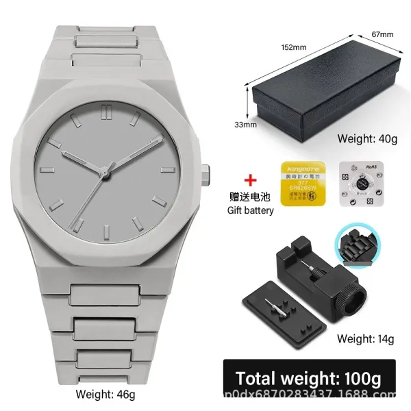 Design Minimalist Octagonal Watch Light Blue Quartz Watch Watches - 8
