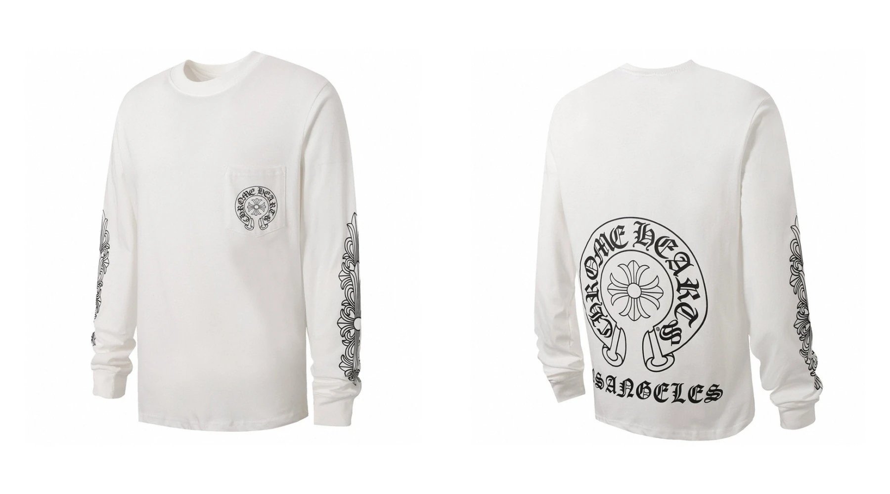 Chrome Hearts Multi-Logo Long Sleeve T-Shirt White - 3