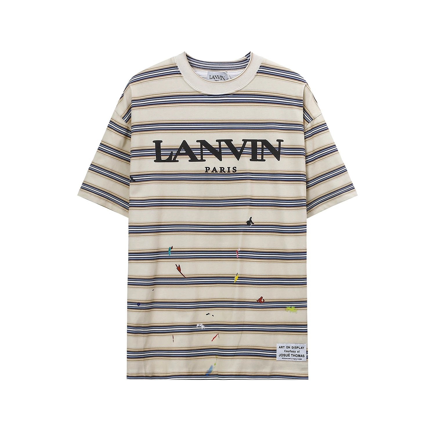 Lanvin x Gallery Dept Art On Display Paint Splatter Beige T-Shirt - 4