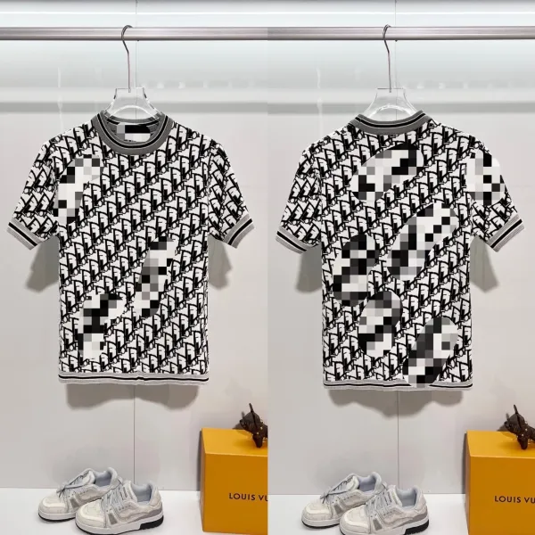 Dior Oblique Print T-Shirt White / Black - 1