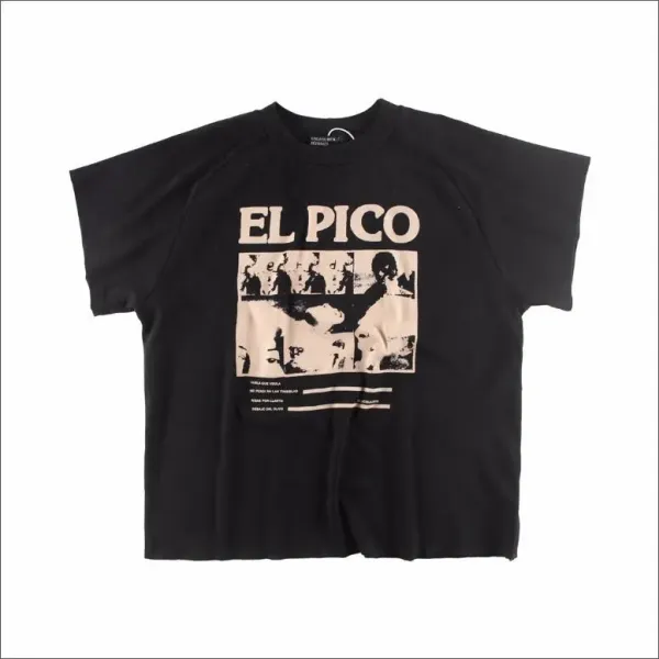 Design El Pico Graphic Print Black T-Shirt Tops.t Shirts - 1