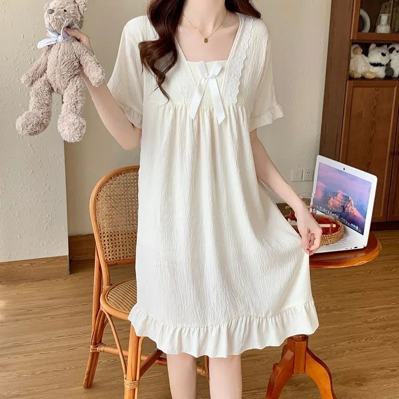 YDM—杏白色睡裙不带胸垫款