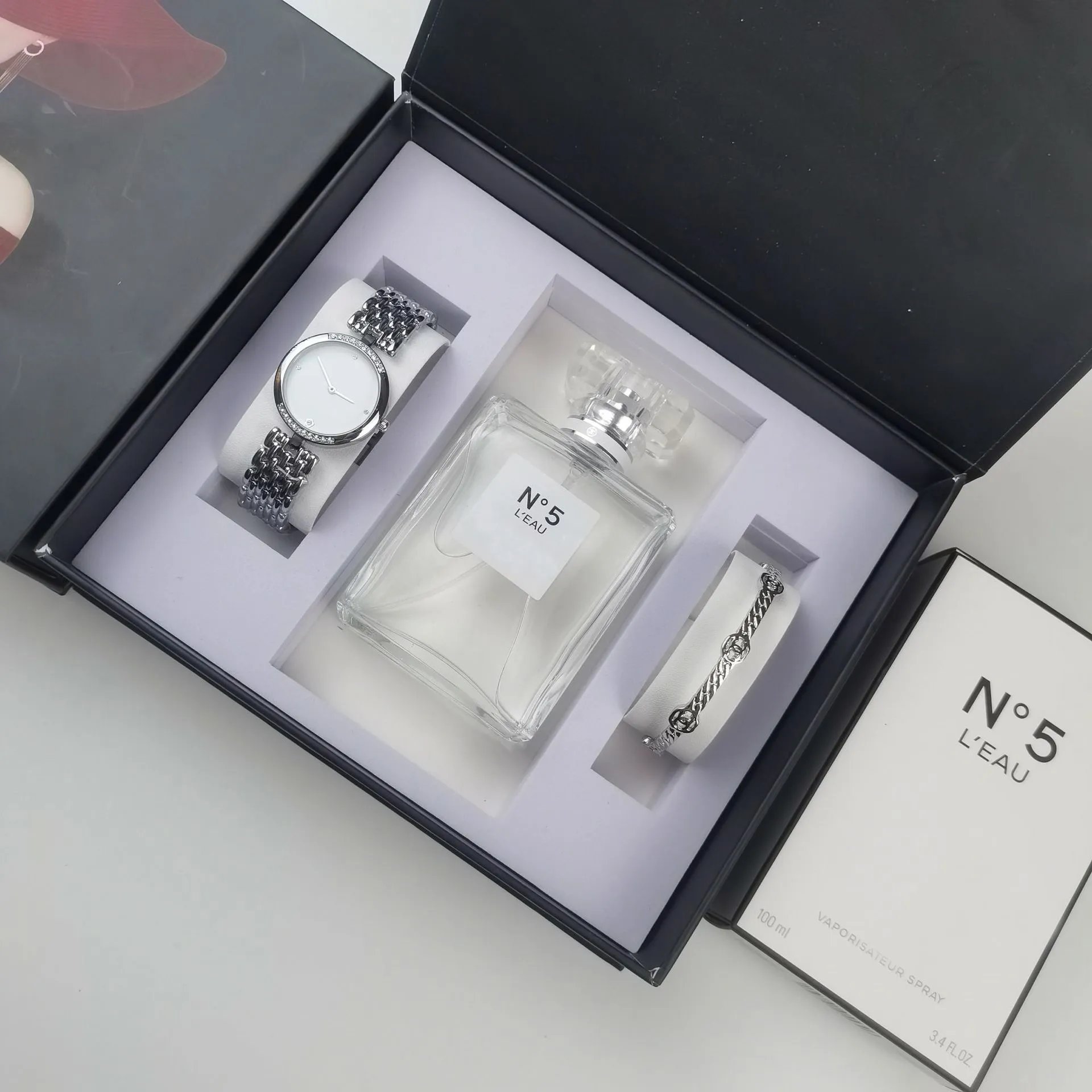 Chanel N°5 L'Eau Perfume Set with Silver-Tone Watch and Bracelet - 17