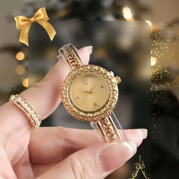 Versace La Greca Gold-Tone Quartz Watch Watches - 1