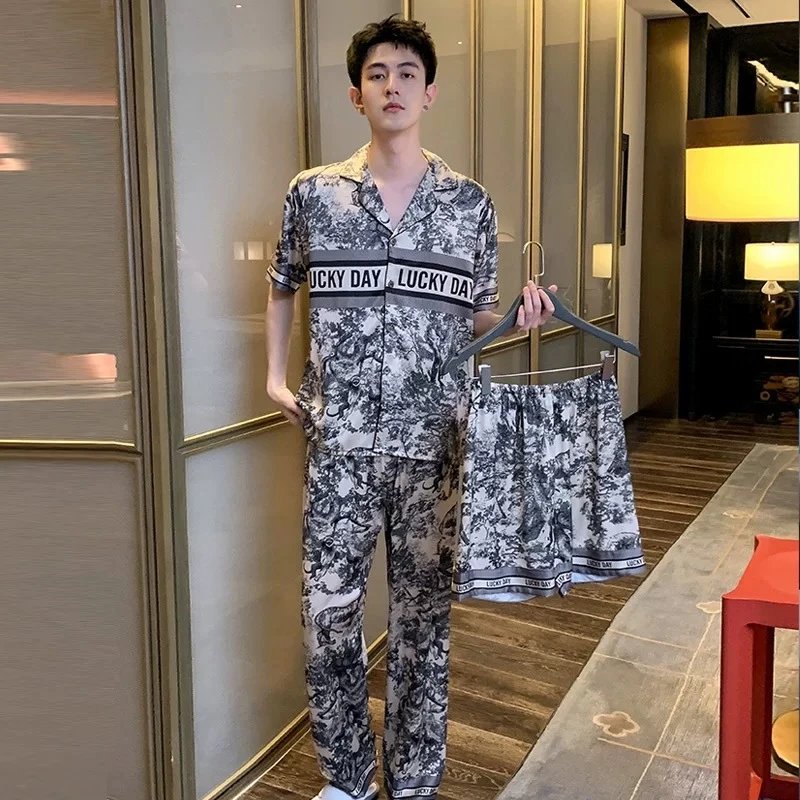 Dior Toile de Jouy Print Sleepwear Set White / Black - 26