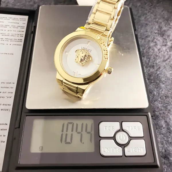 Versace Medusa Green Dial Gold-Tone Watch Watches - 13