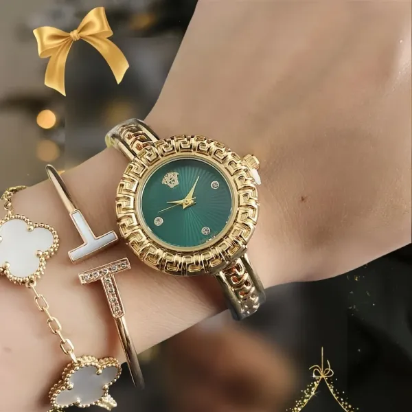 Versace La Greca Gold-Tone Quartz Watch Watches - 8