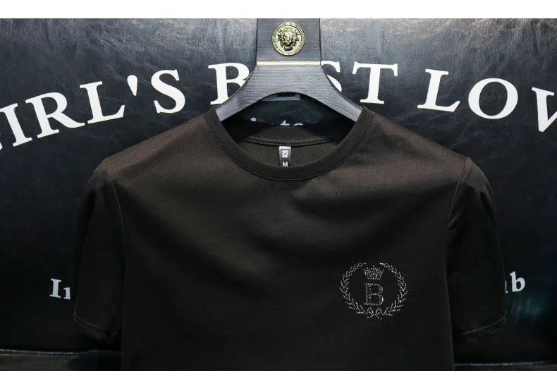 Design Embroidered Crest Logo Black T-Shirt Tops.t Shirts - 15