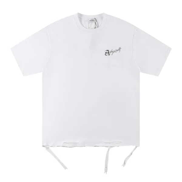 Design Ask Yourself Distressed Tie-Hem T-Shirt White T-Shirts - 1