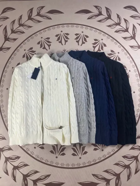 Polo Ralph Lauren Cable Knit Zip-Up Cardigan White Outerwear.cardigan - 3