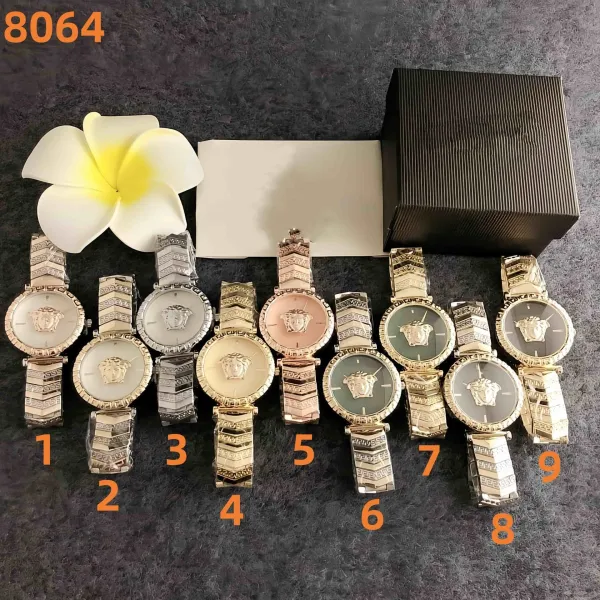 Versace Medusa Green Dial Gold-Tone Watch Watches - 17