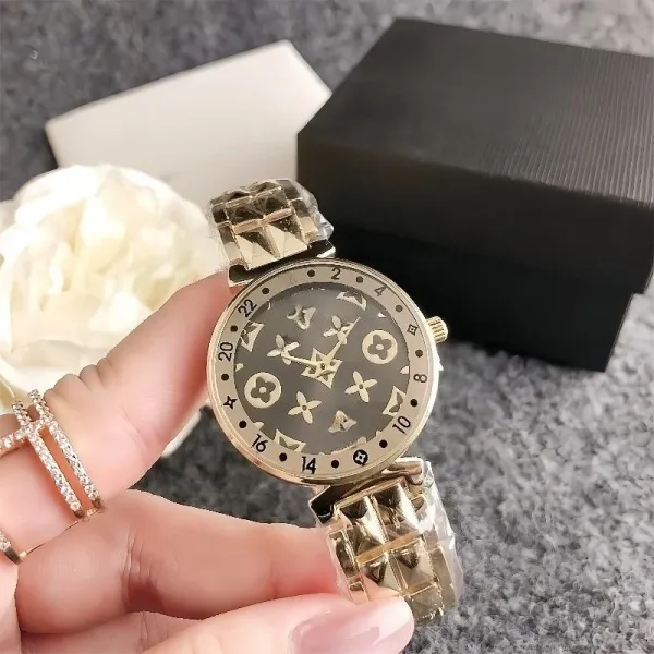 Louis Vuitton Monogram Dial Quartz Watch Silver Gray Watches - 4