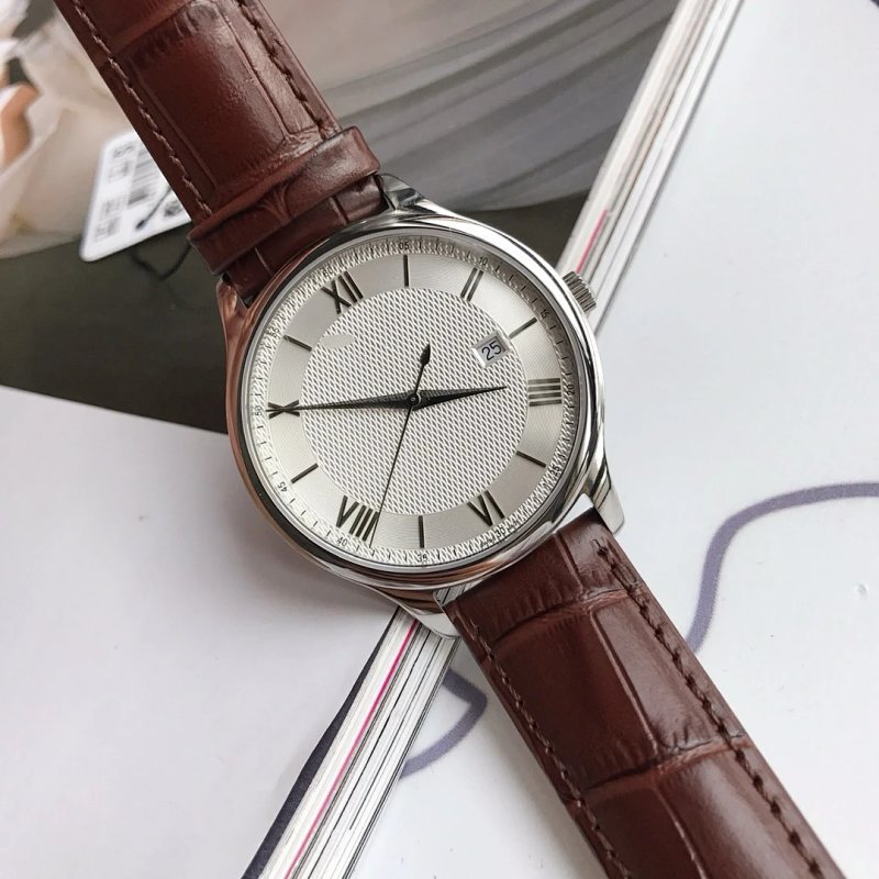 Classic Dress Watch Rose Gold Case Brown Leather Strap