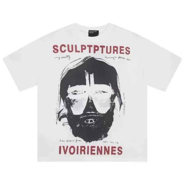 Design Sculptptures Ivoiriennes Graphic Print White T-Shirt T-Shirts - 1