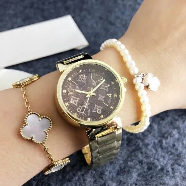 Louis Vuitton Monogram Print Gold-Tone Quartz Watch Watches - 10
