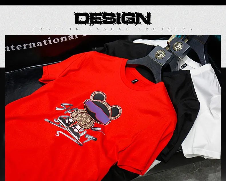 Design Bear Graphic Print Black T-Shirt - 3