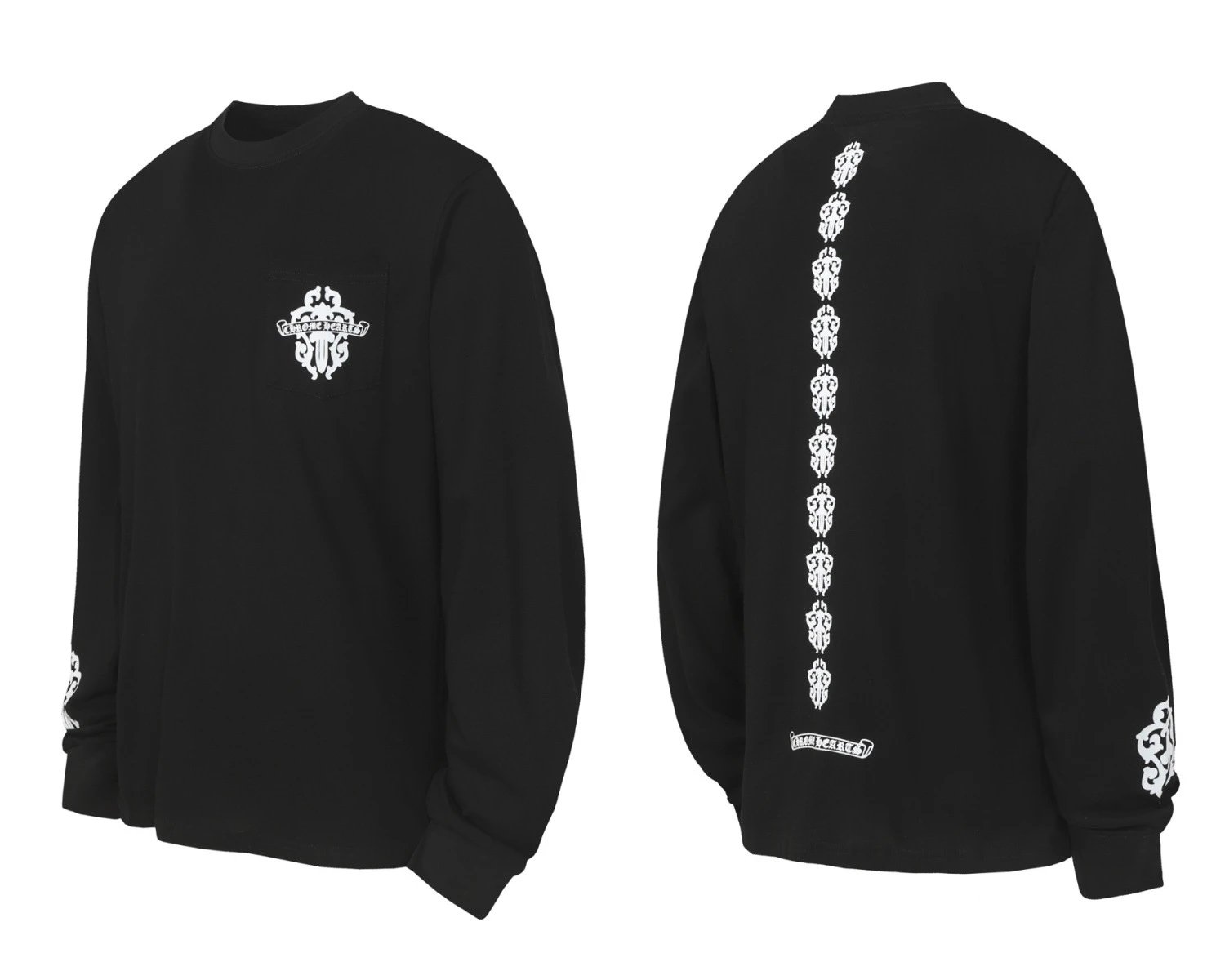 Chrome Hearts Multi-Logo Long Sleeve T-Shirt White - 46
