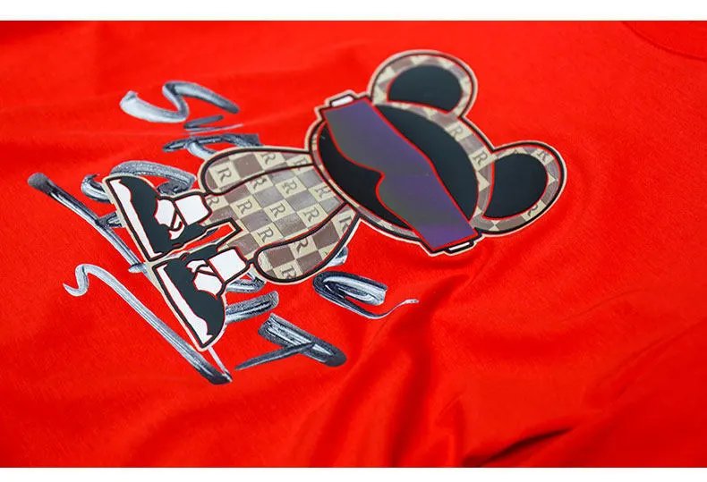 Design Bear Graphic Print Black T-Shirt - 14
