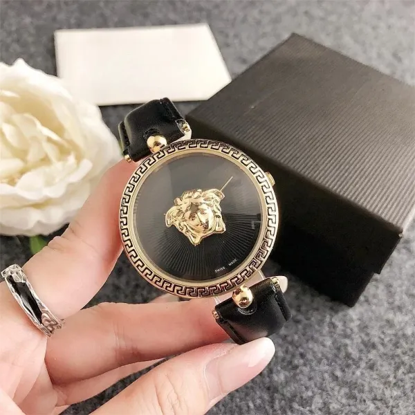 Versace Medusa Red Leather Watch Watches - 4