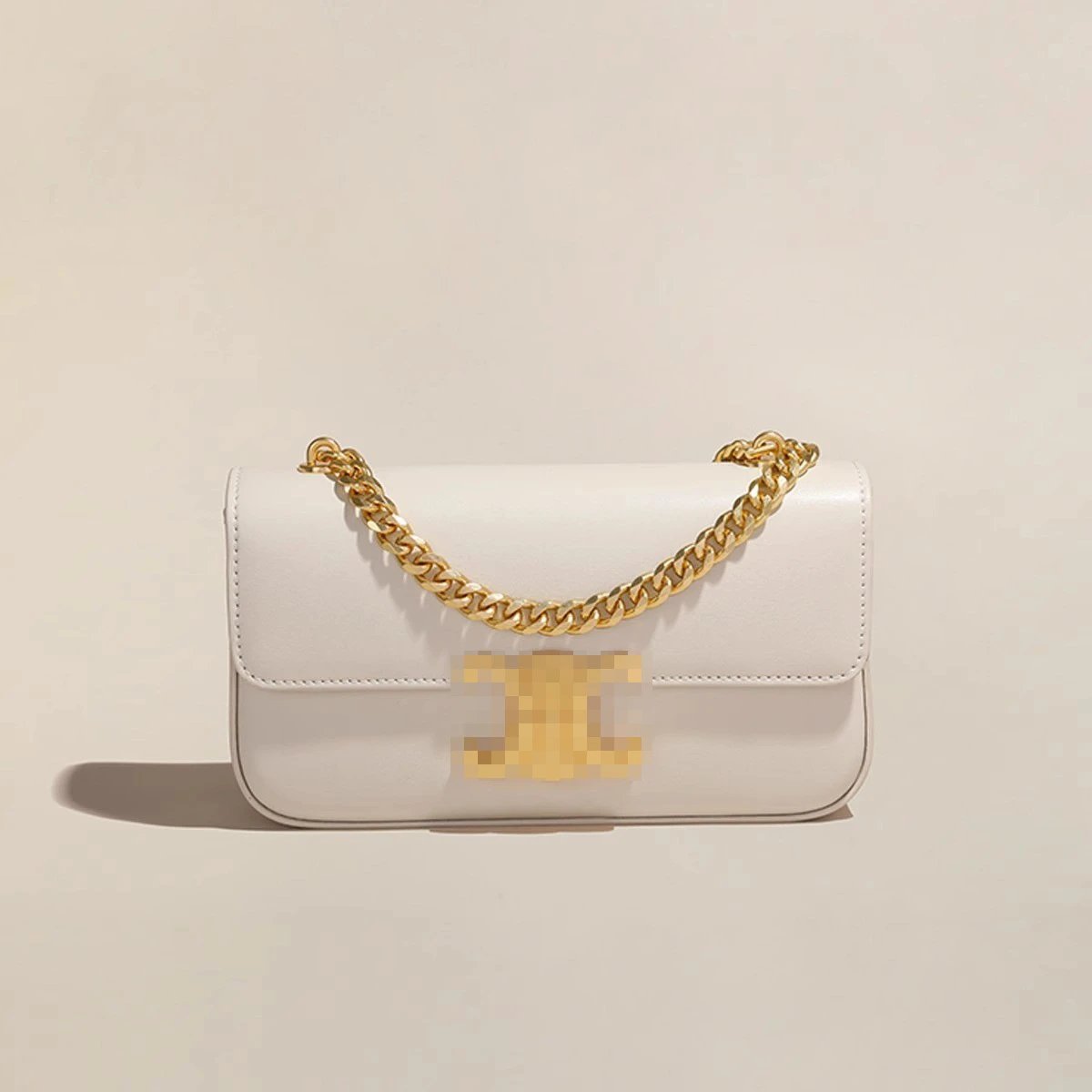 Celine Triomphe Mini Chain Bag White