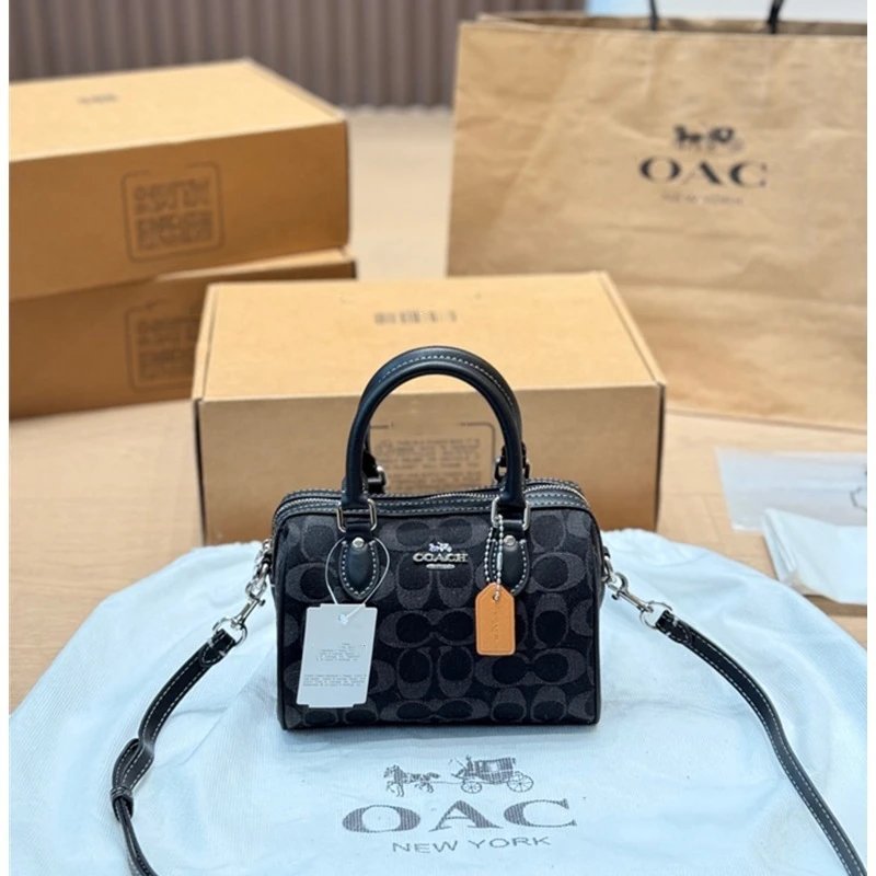 Coach Box Bag Mini Beige Signature Canvas Handbag - 41