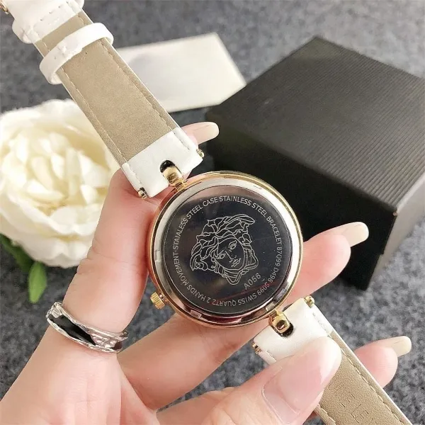 Versace Medusa Red Leather Watch Watches - 9