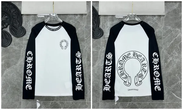Chrome Hearts Raglan Long Sleeve T-Shirt White / Black - 1