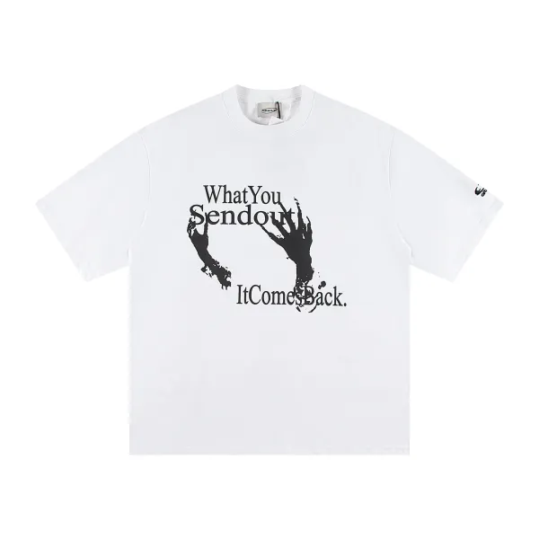 Design Ask Yourself Distressed Tie-Hem T-Shirt White T-Shirts - 25