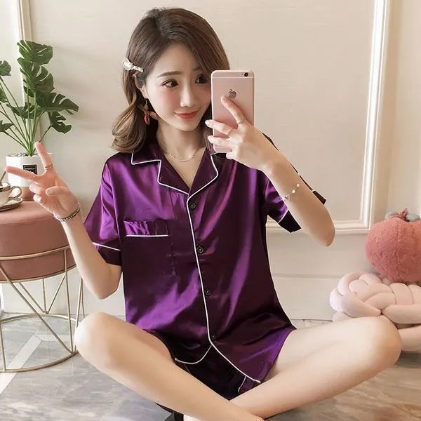 纯色双短紫
