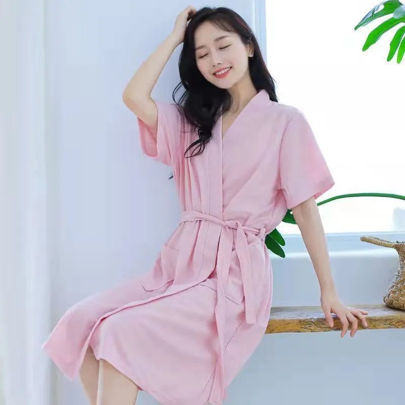华夫格—粉色女短袖