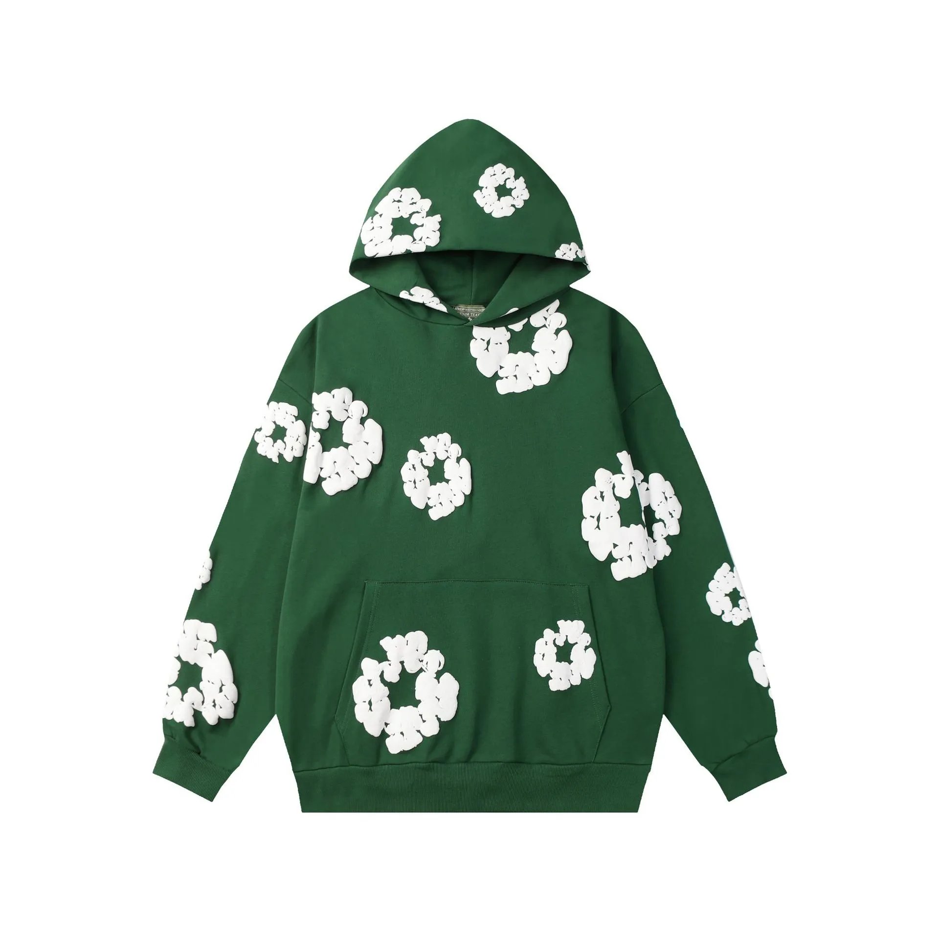 Design Floral Flame Print Oversized Hoodie White - 13